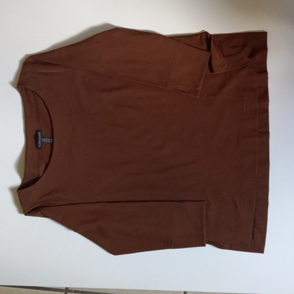 EILEEN FISHER Tunic Top Crepe Knit Cinnamon Rust - Picture 4 of 8